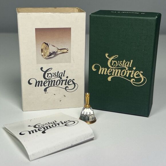 Swarovski Crystal Memories Miniature Dinner Hand Bell Gold Accents 9460NR00047 - Picture 1 of 6